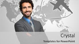  Presentation with economy - Audience pleasing slide set consisting of front of a world map backdrop and a light gray colored foreground