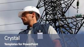  Presentation with electricity - Beautiful presentation design featuring front of an electricity backdrop and a ocean colored foreground