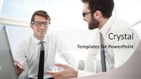  Presentation with webinar for employees - PPT layouts enhanced with front of an open laptop background and a light gray colored foreground