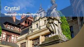  Presentation with castle - Theme enhanced with front of beautiful peles castle background and a teal colored foreground