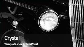  Presentation with car - Beautiful presentation featuring front of black vintage car backdrop and a black colored foreground