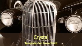  Presentation with radiator car - Audience pleasing PPT theme consisting of front of black vintage car backdrop and a tawny brown colored foreground