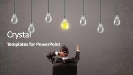  Presentation with light bulbs - PPT theme enhanced with front of bright idea background and a gray colored foreground
