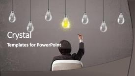  Presentation with smart light - Cool new slides with front of bright idea backdrop and a gray colored foreground