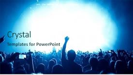  Presentation with concert - Audience pleasing theme consisting of front of bright stage light backdrop and a cool aqua colored foreground