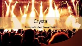  Presentation with stage lights - Presentation design with front of bright stage lights background and a yellow colored foreground