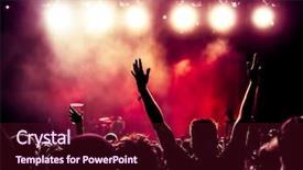  Presentation with stage lights - Amazing slide deck having front of bright stage backdrop and a wine colored foreground