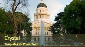  Presentation with capitol - Presentation theme having front of capitol of california background and a tawny brown colored foreground