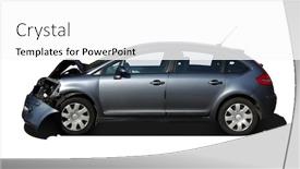  Presentation with car accident - Slides enhanced with front-of-car-get-damaged background and a white colored foreground