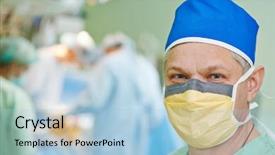  Presentation with cardiac surgery - Colorful presentation theme enhanced with front of cardiac surgery backdrop and a light blue colored foreground