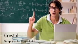  Presentation with education complex math formulas - Colorful PPT theme enhanced with front of chalkboard with formula backdrop and a yellow colored foreground