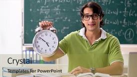  Presentation with student behavior management - Presentation theme with front of chalkboard with formulas background and a  colored foreground