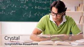  Presentation with chalkboard - Presentation design having front of chalkboard with formulas background and a  colored foreground