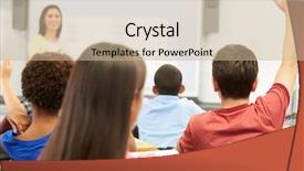  Presentation with class - Presentation design with front of class asking question background and a soft green colored foreground