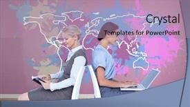  Presentation with purple paint - Audience pleasing slides consisting of front of colorful map backdrop and a  colored foreground