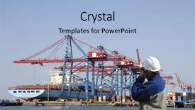  Presentation with dock - Cool new presentation with front of commercial port backdrop and a light blue colored foreground