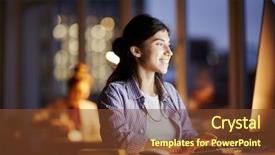  Presentation with monitor computer - Cool new presentation with front of computer monitor backdrop and a tawny brown colored foreground