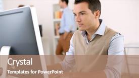  Presentation with front office - Theme with front of desktop computer background and a coral colored foreground