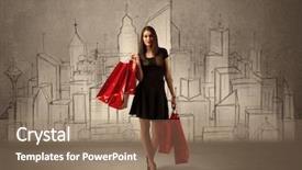  Presentation with city silhouette - Slides having front of drawn city background and a coral colored foreground