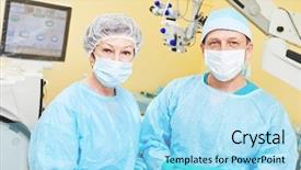  Presentation with eye surgery - Audience pleasing slide set consisting of front of eye vision surgery backdrop and a arctic colored foreground