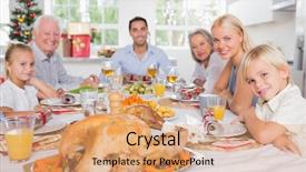  Presentation with family infographic - Amazing presentation theme having front of family at chrismas backdrop and a coral colored foreground