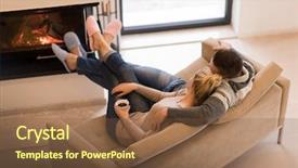  Presentation with romantic - Beautiful PPT theme featuring front of fireplace at home backdrop and a tawny brown colored foreground