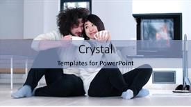  Presentation with romantic birthday couple celebrate - Amazing PPT theme having front of fireplace at home backdrop and a light blue colored foreground