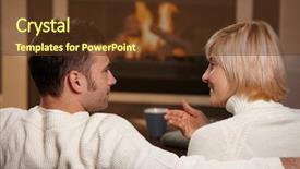  Presentation with romantic - Presentation theme having front of fireplace at home background and a tawny brown colored foreground