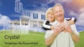  Presentation with rolling hills - Slide deck featuring front of ghosted house drawing background and a yellow colored foreground