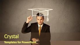  Presentation with university - Beautiful slides featuring front of grey wall background backdrop and a tawny brown colored foreground