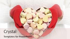  Presentation with candy heart - Colorful theme enhanced with front of her torso backdrop and a lemonade colored foreground