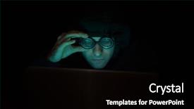  Presentation with computer hacker - Audience pleasing presentation theme consisting of front of his computer backdrop and a black colored foreground
