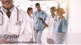  Presentation with medical smiling doctor - Cool new presentation theme with front of his medical backdrop and a lemonade colored foreground