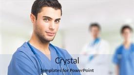  Presentation with medical - Audience pleasing presentation design consisting of front of his medical backdrop and a light blue colored foreground