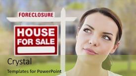  Presentation with foreclosure - PPT theme having front of home and foreclosure background and a yellow colored foreground