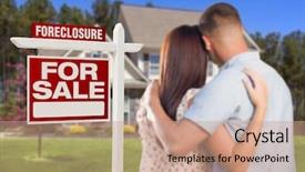  Presentation with foreclosure - Slide deck having front of house and foreclosure background and a coral colored foreground