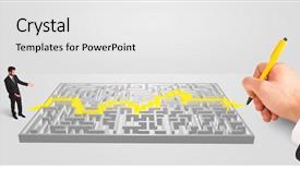  Presentation with maze - Beautiful slide deck featuring front of labyrinth maze backdrop and a white colored foreground