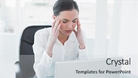  Presentation with front office hotel - Beautiful PPT layouts featuring front of laptop at office backdrop and a light gray colored foreground