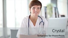  Presentation with neurologic nurse - Colorful theme enhanced with front of laptop computer backdrop and a light gray colored foreground