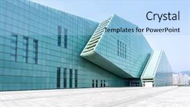  Presentation with modern chinese - Presentation design consisting of front of modern building background and a light blue colored foreground