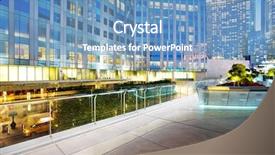  Presentation with san francisco - PPT theme enhanced with front of modern business building background and a teal colored foreground