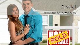  Presentation with new home sales - Cool new PPT layouts with front of newly purchased home backdrop and a  colored foreground