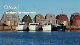  Presentation with pei - Colorful theme enhanced with front of oysters barn backdrop and a light blue colored foreground