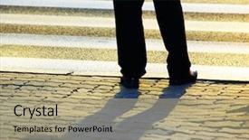  Presentation with pedestrian crossing - Beautiful slides featuring front of pedestrian crossing backdrop and a  colored foreground