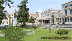  Presentation with saint - Beautiful slide set featuring front of saint michael backdrop and a yellow colored foreground