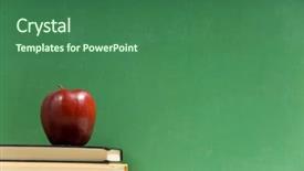  Presentation with school apple - Amazing theme having front of school chalkboard backdrop and a ocean colored foreground