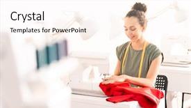  Presentation with tailoring - Slide set enhanced with front of sewing machine background and a white colored foreground