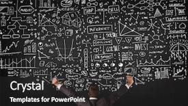  Presentation with blackboard - Cool new presentation theme with front of sketched chart backdrop and a dark gray colored foreground