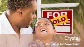  Presentation with real estate - Beautiful slide deck featuring front of sold real estate backdrop and a  colored foreground