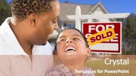  Presentation with real estate - Cool new slides with front of sold real estate backdrop and a coral colored foreground